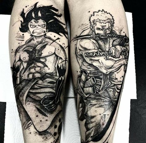 Luffy and zoro Groot Tattoo, Luffy And Zoro, Bleach Tattoo, Avatar Tattoo, P Tattoo, Japanese Flower Tattoo, One Piece Tattoos, Marvel Tattoos, Naruto Tattoo