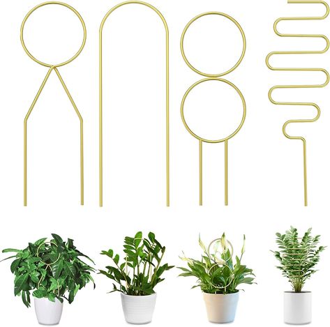 Small metal trellis for houseplants perfect for most climbing plants such as vines, lotus, roses, climbing figs, petunias, peas, ivy, jasmine and other climbing plants and small potted plants. Potted Plant Trellis, Indoor Climbing Plants, Climbing Plants Trellis, Houseplant Trellis, Indoor Plant Trellis, Indoor Trellis, Plant Cages, Plant Trellis, Metal Trellis