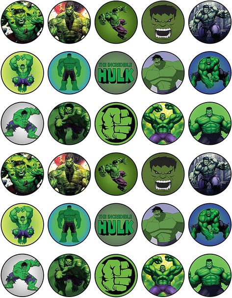 Hulk Cupcake Toppers Free Printable, Topper Hulk Png, Hulk Cake Topper Printable, Hulk Cupcakes Ideas, Hulk Cupcake Toppers, Hulk Stickers, Hulk Cupcakes, Hulk Cartoon, Hulk Birthday Cakes