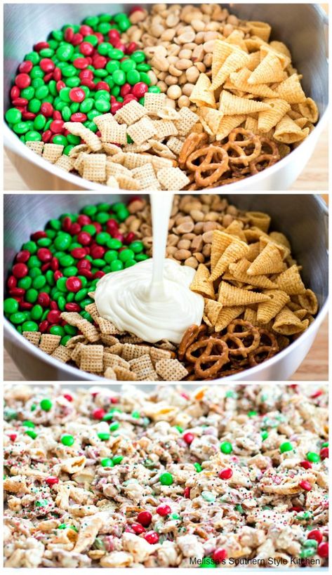 White Chocolate Snack Mix, Chocolate Snack Mix, Holiday Snack, Snack Mix, Pretzels, White Chocolate, Crackers, Cereal, Christmas