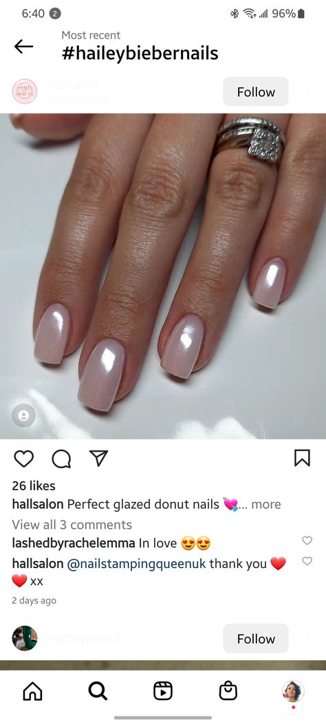 Nails Design Wedding Guest, Wedding Gel Polish Nails, Anc Manicure Ideas, Short Squoval Nails Ideas, Nails 2023 Square Short, Glazed Donut Nails Squoval, Elegant Nails Squoval, Sheer Nail Ideas, Squoval Bridal Nails