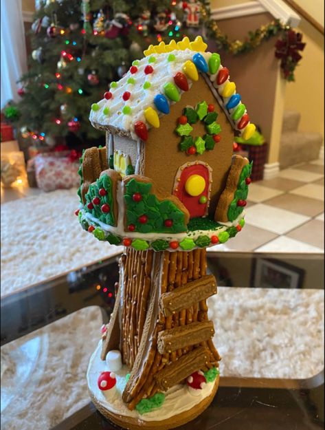 Gingerbread Treehouse Ideas, Gingerbread Tree House, Gingerbread Treehouse, Gingerbread Unit, Gingerbread House Designs, Gingerbread House Decorations, Falling In Love Quotes, Christmas Gingerbread House, Christmas Sweets