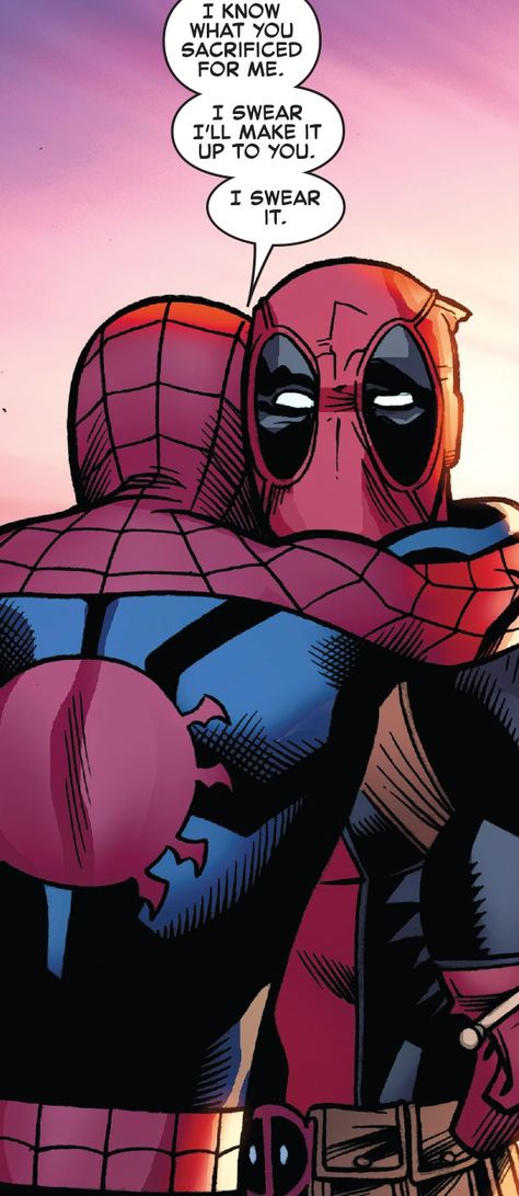 #Deadpool #SpiderMan 1 3 Spiderman Deadpool Comic, Spiderman Love, Spiderman And Deadpool, Spider Man Deadpool, Best Friend Hug, Deadpool Spiderman, Demon Boy, Deadpool X Spiderman, Spiderman 1