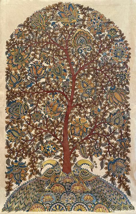 Kalamkari Art - Buy Traditional Indian Kalamkari Paintings - Laasya Art Kalamkari Painting Kalamkari Painting Design, Kalamkari Art Paintings, Tamil Art Culture, Ethical Art, Phad Painting, Worli Painting, Kalamkari Art, Indian Traditional Paintings, Modern Indian Art