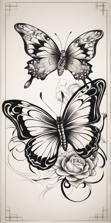 This image depicts a Butterfly tattoo rendered in monochrome, crafted in the distinctive Japanese style, beautifully displayed over a starkly blank canvas. Japanese Butterfly Tattoo, Japanese Butterfly, A Butterfly Tattoo, Butterfly Tattoo Design, Butterflies Tattoo, Butterfly Tattoo Designs, Wood Burning Patterns, Tattoo Inspo, Blank Canvas