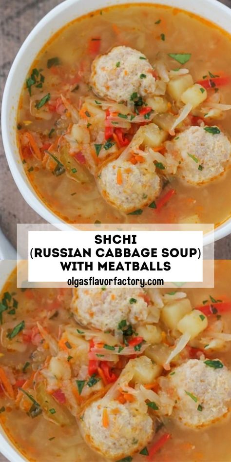 Cabbage Ball Soup, Meatball And Cabbage Soup, Cabbage Meatball Soup, Russian Meatballs, Creamed Cabbage, Pork Meatballs, Meatball Soup, Soup Kitchen, God Mat