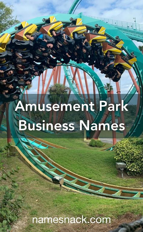 10 exciting name ideas for an amusement park. Amusement Park Ideas, New Business Names, Whimsical Logo, Taman Air, Planet Coaster, Catchy Names, Party Names, Outdoor Entertainment, Parc D'attraction