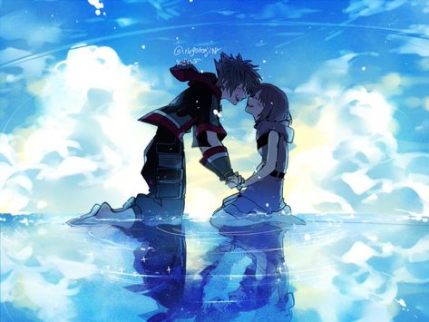 Kh3 Sora, Blue Water Wallpaper, Kairi Kingdom Hearts, Sora And Kairi, Kingdom Hearts Wallpaper, Kingdom Hearts Games, Water Wallpaper, Kh 3, Kingdom Hearts Fanart