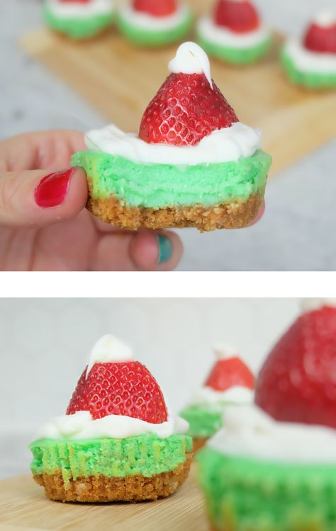 Grinch Cheesecake Bites, Grinch Cheesecake Lush, Christmas Work Food Ideas, Grinch Dessert Table Ideas, The Grinch Cheesecake, Cute Christmas Desserts Grinch, Christmas Grinch Desserts, Green Christmas Desserts, Grinch Christmas Dessert Ideas