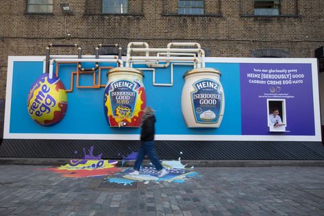 Heinz Creme Egg Mayo - Interactive Billboard — The Persuaders Guerilla Marketing Food, Btl Sandwich, Ice Cream Billboard Design, Mcdonalds Billboard, Interactive Billboard Advertising, Interactive Billboard, The Persuaders, Egg Mayo, Popup Store