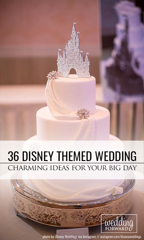 Disney Wedding Pictures, Disney Elegant Wedding, Disney Wedding Cake Designs, Disney Theme Wedding Cake, Wedding Disney Decorations, Disney Inspired Wedding Cakes, Simple Disney Wedding Cake, Subtle Disney Wedding Ideas, Disney Wedding Ideas Decorations