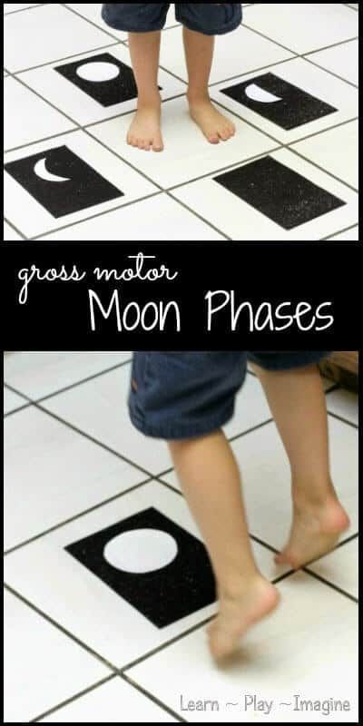 123 Homeschool 4 Me, Moon Activities, Space Preschool, The Phases Of The Moon, 1st Grade Science, My Father's World, Space Activities, Gross Motor Activities, Phases Of The Moon