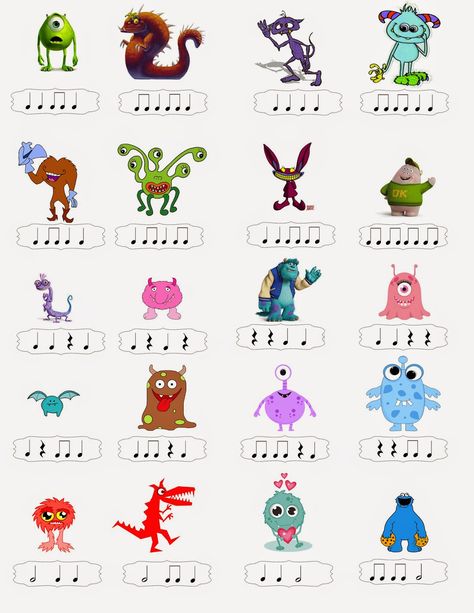 Music With Mrs. Tanenblatt: Rhythm Monsters Music Class Activities, Rhythm Activities, Kindergarten Music, Elementary Music Class, Music Teaching Resources, Music Lessons For Kids, Elementary Music Lessons, Boomwhackers, Music Lesson Plans