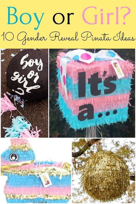 Gender Reveal Ideas For Party, Diy Gender Reveal, Gender Reveal Pinata, Twin Gender Reveal, Pregnancy Gender, Confetti Gender Reveal, Pinata Fillers, Piñata Ideas, Baby Reveal Party