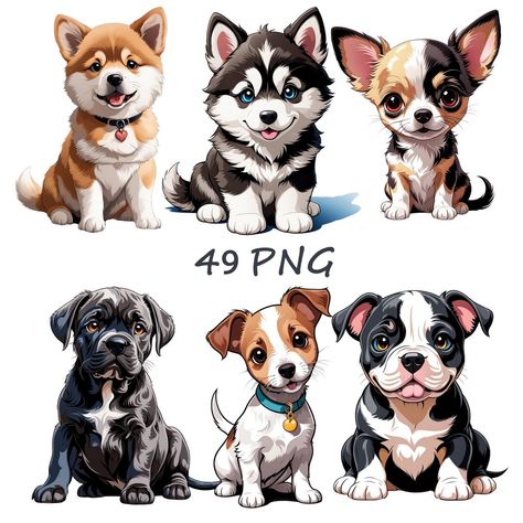 Woof-tastic Wonders: Clipart Dog Collection Drawings Of Puppies, Scrap Journaling, Creative Clips Clipart, Animal Caricature, Puppy Portraits, Cartoon Crazy, Popular Dog Breeds, Cat Clipart, Cat Character