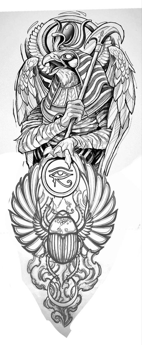 Ra Egyptian God Tattoo Design, Egyptian Drawings Tattoo, Horus Tattoo Design Ideas, Grecian Tattoo Greek Mythology, Eypgt Art Tattoo, Laser Drawing, Rah Tattoo Egyptian, Egyptian Tattoo Back Piece, Egypt Tattoo Ideas