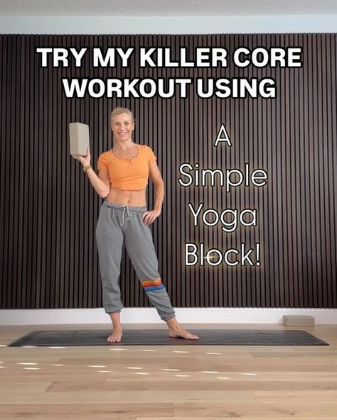 Kerri Verna on Instagram: "Try my KILLER CORE WORKOUT using just a yoga block! 🔥  I’ve been on the struggle bus lately. Life has gotten very stressful and to be honest, it’s been hard to focus. I’m not used to feeling this way, but that’s life. We do our best and (try) to forget the rest, right?  When I feel this way, I do KILLER core session and it never fails to make me feel better!  It actually does help! Scientific evidence has shown doing core work can help lower cortisol levels! 🤓  If you are feeling down, depressed, or just want a really good core workout, save this post and try it!💪🏻  If you are a BYG Member and you want me to film this as a class for you, let me know in the comments!🩷  Core Workout:  🔥No breaks just keep moving until you are done. If you finish the set and y Glute Extension, Killer Core Workout, Yoga Blocks Exercises, Block Core, Single Leg Bridge, Lower Cortisol, Leg Circles, Lower Cortisol Levels, Best Core Workouts