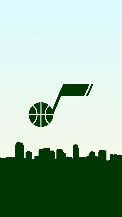 NBA Basketball Team Utah Jazz Desktop Background. Basketball Wallpaper in a Skyline, it's a free Utah Jazz phone wallpaper. Utah Jazz Wallpaper, Music Wallpaper Iphone, Utah Jazz Logo, Background Basketball, Utah Jazz Basketball, Nba Logos, Sport Wallpaper, Basketball Artwork, California Logo