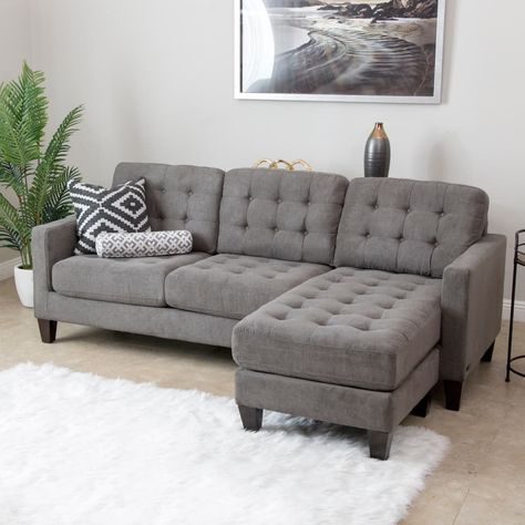 Overstock Annual Clearance Sale - Home Deals July 2019 | Apartment Therapy Sofa Ideas, House Makeover, Condo Ideas, Sofa Chaise, Upholstered Sectional, Online Furniture Shopping, Sectional Sofas, Stone Grey, Rec Room