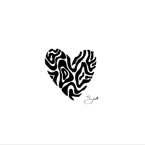 Abstract Heart Tattoo, Create My Own Logo, Swirl Tattoo, Love Heart Tattoo, Small Chest Tattoos, Discreet Tattoos, Mini Drawings, Minimal Tattoo, Chest Tattoo