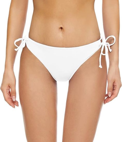 Amazon.com: Bellecarrie Women's Tie Side Bikini Bottoms Low Rise String Bathing Suits Bottom, White, XXL : Clothing, Shoes & Jewelry Monday Swimwear, Women's Tie, Bathing Suit Bottoms, Swimsuits High Waisted, Womens Tie, Swim Suit Bottoms, Women Swimsuits, Bathing Suit, Womens Swim