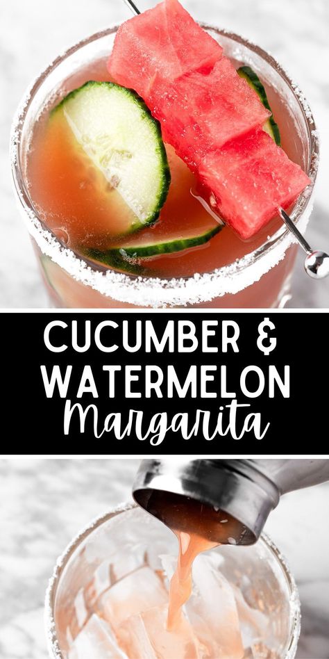 This cucumber watermelon margarita is an easy and refreshing margarita recipe to make this summer! Enjoy watermelon season and make a batch of these margaritas to sip by the pool. Cointreau Margarita, Watermelon Season, Summer Margaritas, Cucumber Watermelon, Summer Mocktail, Cucumber Margarita, Raspberry Margarita, Unique Cocktail Recipes, Best Margarita Recipe