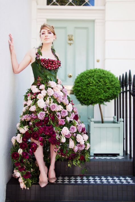 Photography: Hilary Orchard |  Styling, Concept & Design: Vashti Cassinelli Flower Couture Fantasy Flower Dress, Saint Fiacre, Botanical Fashion, Fashion Flowers, Nature Dress, Garden Party Dress, 자수 디자인, Dress Flower, Floral Fashion