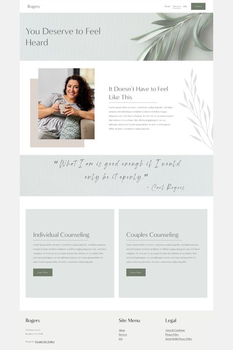 Therapist Website Design Inspiration, Therapist Website Design, Minimal Images, Therapist Branding, Therapy Website Design, Therapist Website, Therapy Website, Consulting Website, Unique Web Design