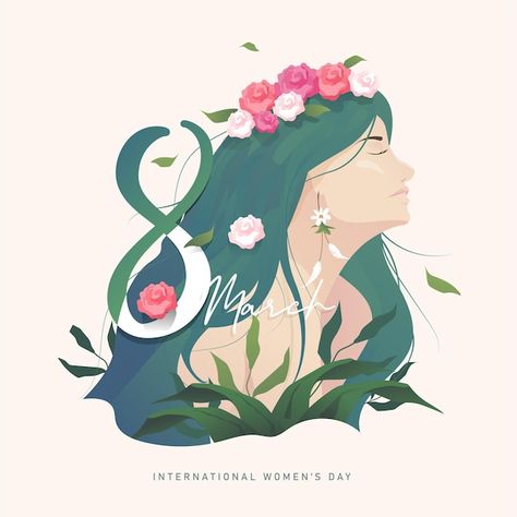 8 march background international happy w... | Premium Vector #Freepik #vector #background #banner #flower #poster 8 March Women's Day Ideas, 8 March Illustration, Women's Day Ideas, March Background, 8 March Women's Day, Nature Vector Illustration, March Backgrounds, Banner Flower, Female Illustration