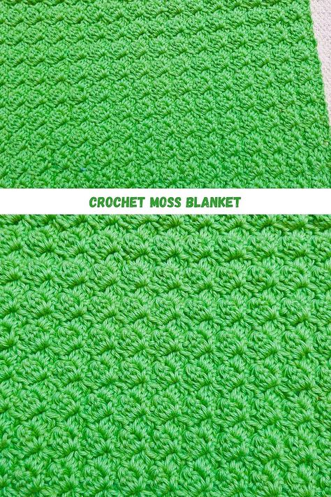 Raji's Craft Hobby: Crochet Moss Blanket with Easy Stitch Pattern Moss Blanket Crochet, Moss Blanket, Moss Stitch Crochet, Crochet Lap Blanket, Crochet Moss, Crochet Cluster Stitch, Crafts Diy Projects, Easy Stitch, Moss Stitch