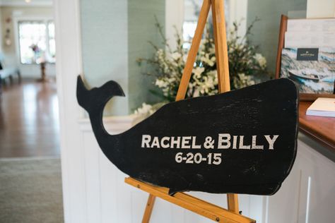 Whale Wedding, Nautical Wedding Centerpieces, Whale Sign, Whale Theme, Small Backyard Wedding, Sign Photography, Nantucket Wedding, Beachy Wedding, Elizabeth Anne