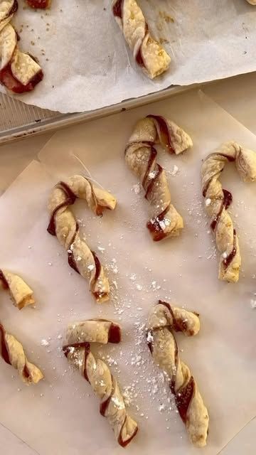 Stacia Mikele Stall on Instagram: "Candy Cane Pastry Twists ♥️
_
These pastry twists are so easy, and beautiful, and classy, and perfect for any morning over the holidays.
_
Recipe:
- Take one sheet of puff pastry and cut it in half.
- Cover it in raspberry jam (or any jam of your preference, even Nutella could work).
- Layer it with the other half of the puff pastry.
- Cut the pastry width ways into 1/2 inch strips.
- Twist the strips into candy canes
- Bake for 10 min on 400°
-Top with powdered sugar or glaze.
-Enjoy!
- Pretty sure you could make ahead of time and bake Christmas morning.
They aren’t too sweet, you could easily top with a glaze of powdered sugar and milk or cream.
_
If you love this, please share. Happy Holidays.

For 🔗s to shop comment TWIST
https://liketk.it/4ZbiI

•
• Candy Cane Pastry, Pastry Twists, What's For Breakfast, Raspberry Jam, The Other Half, Other Half, Candy Canes, Christmas Morning, Puff Pastry