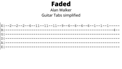 Faded Guitar Tab, Easy Guitar Tabs Songs Pop, Electric Guitar Tabs Songs For Beginners, Simple Guitar Tabs, Easy Guitar Tabs For Beginners, Guitar Tabs Songs Acoustic, Easy Guitar Tabs Songs, Akordy Na Ukulele, Guitar Tabs Acoustic