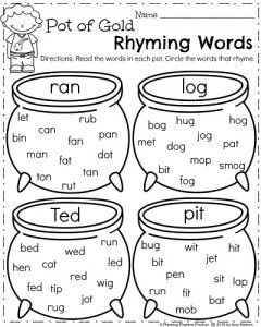 March Kindergarten Worksheets, Kindergarten Worksheets Free Printables, Rhyming Activities, Homeschool Kindergarten, Teaching Phonics, Kindergarten Learning, School Worksheets, Phonics Worksheets, Rhyming Words