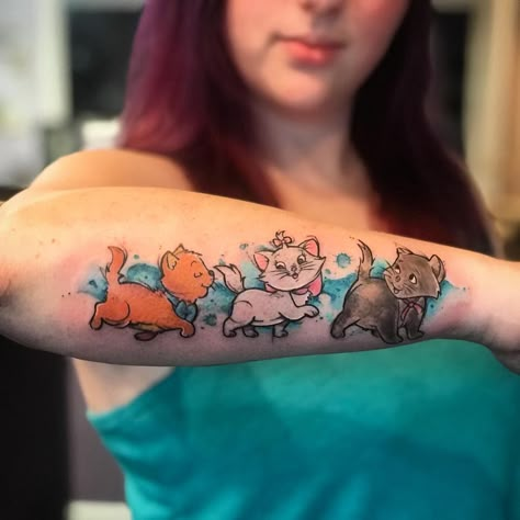 Tony Davis on Instagram: “Aristocats tattoo from today. Always happy when I get to do some #Disney work.” Aristocats Tattoo, Disney Inspired Tattoos, Marriage Tattoos, Hamsa Hand Tattoo, Disney Sleeve Tattoos, Girl Thigh Tattoos, Disney Princess Tattoo, Feather Tattoo Design, The Aristocats