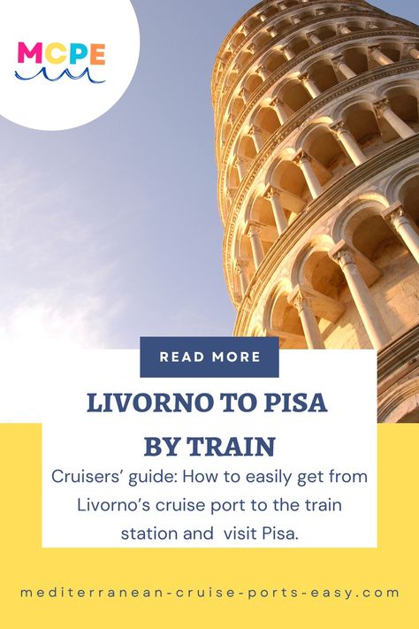 Step-by-step instructions on how to travel from Livorno to Pisa by train to see the leaning tower. Cruisers tips for getting from the cruise port to the train station. Instructions on how to use the cruise port shuttle bus and public bus #1 from Piazza Grande. Disclosing an even easier way to get from Livorno to Pisa! What to do in Pisa Italy, what to see in Pisa Italy. Livorno Italy Cruise Port, Italy Cruise, Livorno Italy, Messina Sicily, Venice Map, Pisa Tower, Mykonos Beaches, Venice Hotels, Shuttle Bus