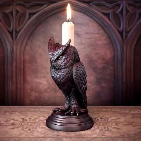 PRICES MAY VARY. 🦉【Unique Design】 This owl candlestick has a realistic and exquisite design, featuring a Gothic retro style that combines art and fashion charm. It has excellent decorative functions and artistic collectible value 🦉【Material】Handmade, the candlestick holder is made of high-quality resin material, which is healthy, environmentally friendly, durable, lightweight, and easy to carry 🦉【Theme】: Halloween, vampires, Gothic, animals, horror, mystery, darkness 🦉【Multi Occassions】 Suit Halloween Candlesticks, Gothic Candle Holder, Owl Candle Holder, Owl Home Decor, Gothic Candles, Owl Candle, Dark Goddess, Garden Owl, Candle Stick Decor