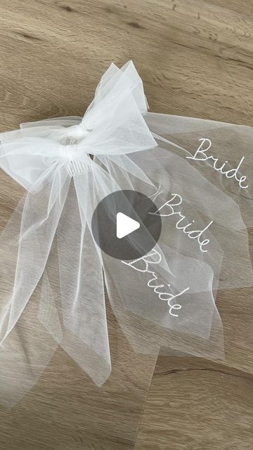 Bespoke Custom Heirloom Wedding Veils on Instagram: "Hand stitched and embroidered ‘Bride’ bows 🪡 Too cute? Never!!!!   Available now in 7x colours! Follow link or check out our Etsy shop - link in bio 🤍 Link: https://harriettfalvey.etsy.com/listing/1535034269  #bridebow #shortveil #bowveil #bridalbow #miniveil #weddingbow #embroiderveil" How To Embroider A Wedding Veil, Custom Embroidered Veil, Custom Veil Embroidery, Veil Embroidery Words, Embroidered Veil Words, Short Veil, Heirloom Wedding, Embroidered Wedding, Wedding Bows