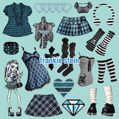 Frankie Monster High Costume Diy, Frankie Stein Costume Ideas, Frankiestein Costume Monster High, Frankie Stein Costume Diy, Frankie Monster High Costume Ideas, Frankiestein Monster High Costume, Monster High Doll Halloween Costume, Frankie Outfits Monster High, Frankie Stein Outfit Inspiration