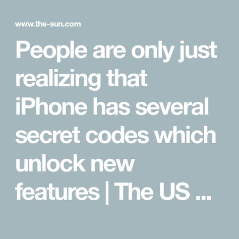 People are only just realizing that iPhone has several secret codes which unlock new features | The US Sun Phone Codes Iphone, Iphone Unlock Code, Iphone Secret Codes, Iphone Codes, Iphone Tricks, Iphone Secrets, Iphone Information, Phone Info, Phone Codes