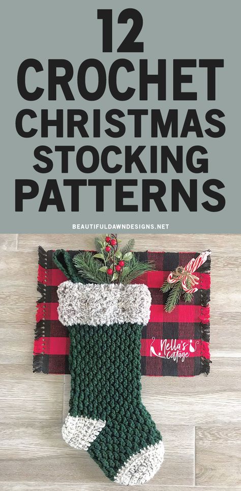 Crochet Christmas Stalkings, Bernat Blanket Yarn Christmas Stocking, Free Crochet Christmas Stockings Patterns, Christmas Stocking Pattern Free Crochet, Crochet Christmas Stockings Pattern, Easy Crochet Christmas Stocking Free Pattern, Crocheted Christmas Stockings Free, Free Crochet Stocking Pattern, Easy Crochet Stocking Pattern Free