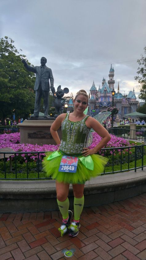 RunDisney Tinkerbell costume Tinkerbell Running Costume, Disney Marathon Outfit, Tinkerbell Costume, Disney Races, Run Disney Costumes, Disney Marathon, Marathon Shirts, Running Costumes, Run Disney