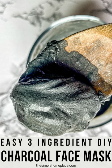 Easy DIY Charcoal Face Mask {Only 3 Ingredients} - The Simple Homeplace Diy Charcoal Face Mask, Charcoal Face Mask Diy, Diy Charcoal, Activated Charcoal Mask, Homemade Body Wash, Charcoal Peel Off Mask, Face Mask Diy, Diy Dry Shampoo, Charcoal Face Mask