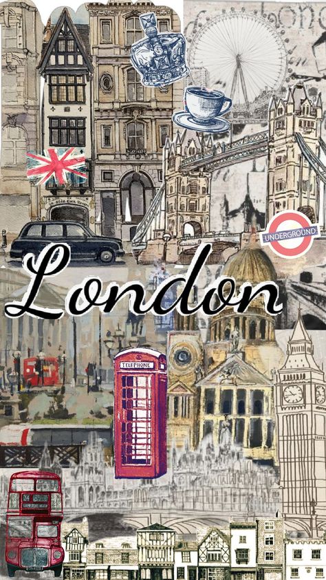 #London London Moodboard Aesthetic, London Shuffle, Girls Wishlist, London Collage, Uk Aesthetic, London Illustration, London Wallpaper, England Aesthetic, London Baby