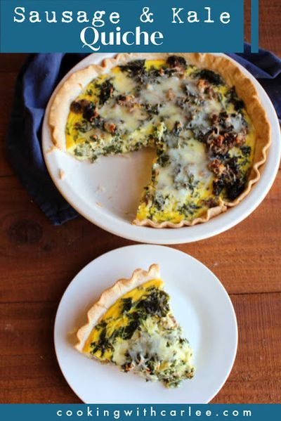 Whipping up a sausage and kale quiche is easy to do, plus it tastes amazing. In fact, make 2 and save 1 for later. I'll tell you how! Sausage Quiche Recipes, Kale Quiche, Homemade Breakfast Recipes, Sausage Quiche, Sausage And Kale, Sausage Kale, Mushroom Quiche, Cheese Quiche, Hot Italian Sausage