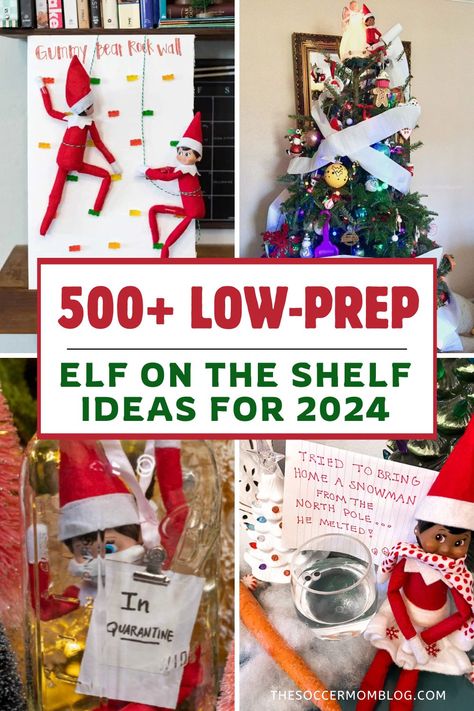 Looking for new hiding spots for your elf? This HUGE list of Elf on the Shelf ideas has lots of easy, low-prep ideas that the kids are gonna love!! Standing Elf On The Shelf Ideas, Elf On The Shelf Kleenex Box Bed, Elf On The Shelf Ipad Ideas, Elf On The Shelf High Up Ideas, Elf On Shf Ideas, Elf On The Shelf Presents, Shrinking Elf On The Shelf, Elf On The Shelf Ideas 3 Days Left, Elf On The Shelf Glow Sticks