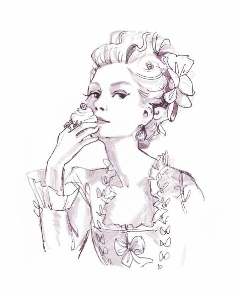 Arte Grunge, Historical Art, Pen Ink, Cool Art Drawings, Marie Antoinette, Pen Drawing, Rococo, Drawing Inspiration, Drawing Sketches