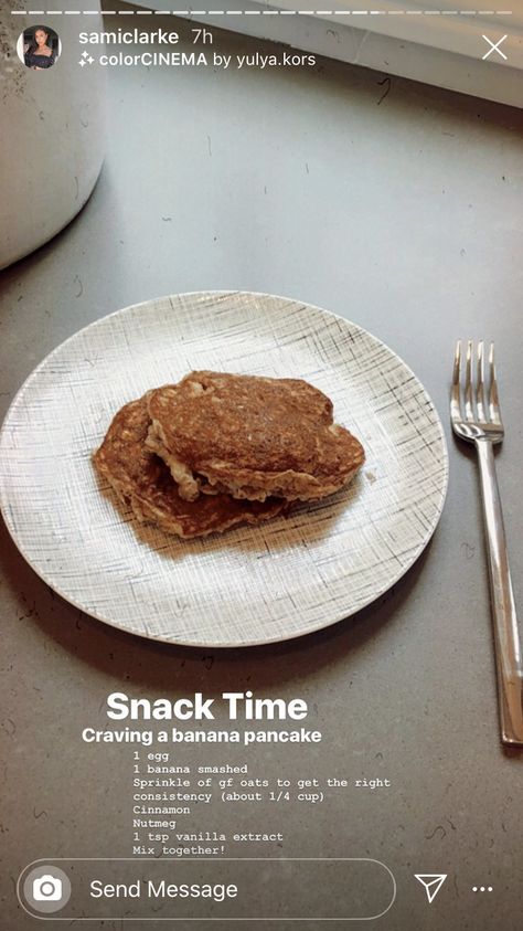 Sami Clarke’s Healthy Banana Pancakes Sami Clarke, Healthy Banana Pancakes, Healthy Banana, Lunch Recipes Healthy, Banana Pancakes, Healthy Foodie, Food Goals, Food Journal, Food Is Fuel