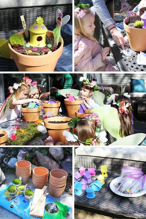 DIY mini fairy gardens are the perfect activity for kids and it’s something sweet for them to take home as a party favor! It’s not too messy, and each little garden is as unique as the fairy (or gnome) that made it! This activity is sure to let children’s imaginations run wild. Check out the step by step instructions by @jennifer_stagg on the OTC blog! Garden Party Favors, Fairy Garden Birthday Party, Fairy Garden Party, Fairy Garden Crafts, Garden Party Birthday, Mini Fairy Garden, Fairy Birthday Party, Birthday Party Activities, Garden Birthday