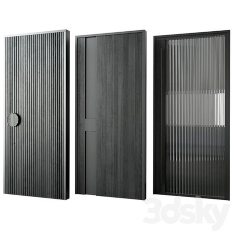 3d models: Doors - Black modern entrance door House Main Door, Modern Entrance Door, House Main Door Design, Main Entrance Door, Metal Doors, Modern Entrance, Flush Doors, Main Door Design, Main Door